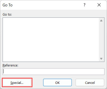 Copie y pegue varias celdas en Excel (adyacentes y no adyacentes) Haga clic en el botón especial