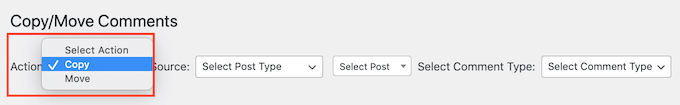 Elija si copiar o mover comentarios entre publicaciones de WordPress 