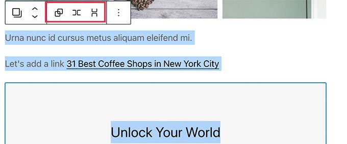Lo que viene en WordPress 6.0 (características y capturas de pantalla) Disposición de filas o pilas con múltiples bloques