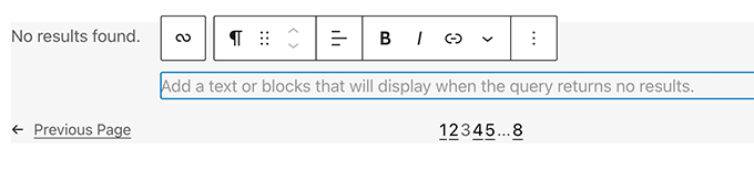 Lo que viene en WordPress 6.0 (características y capturas de pantalla) Sin bloque de resultados
