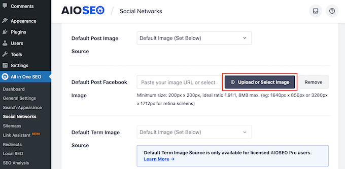 Sube una imagen destacada estándar para Facebook Sube una imagen destacada estándar para Facebook