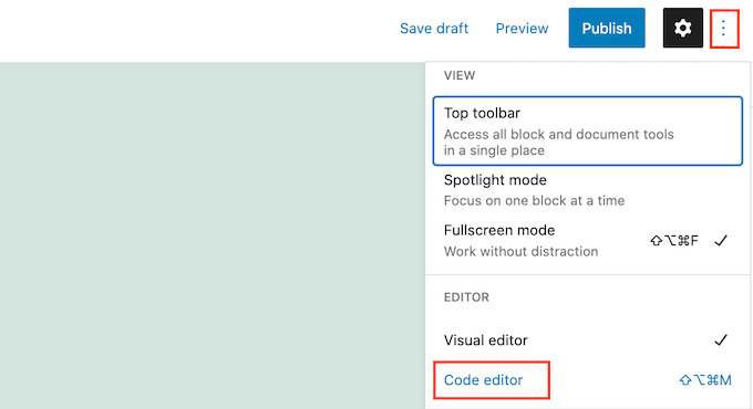 Cómo encontrar sus borradores guardados en WordPress (Guía para principiantes) El editor de código de WordPress