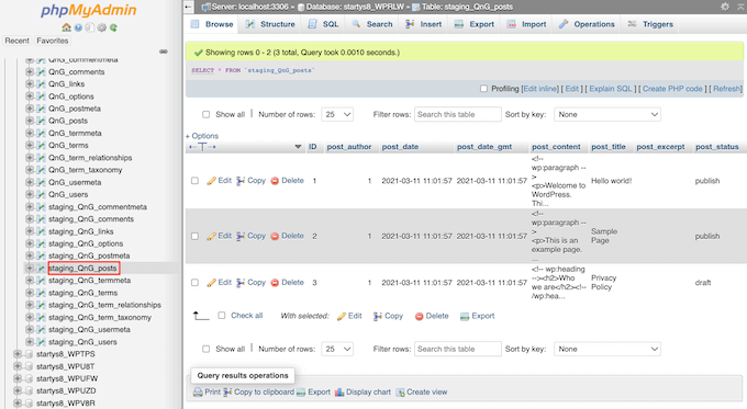Cómo encontrar sus borradores guardados en WordPress (Guía para principiantes) La herramienta PHPMyAdmin